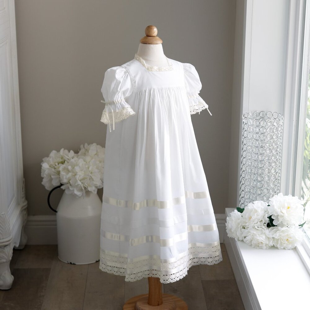 Strasburg White Dress Heirloom Cotton Flower Girl Special Occasion LIKE NEW